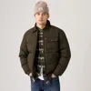 Levi's Quilted Depot Jacket With Corduroy Collar In Green