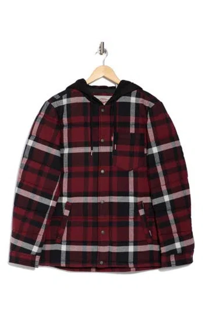 Levi's® Quilted Plaid Hooded Shacket In Magenta Co