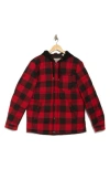 Levi's® Quilted Plaid Hooded Shacket In Red Black