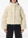 Levi's Cropped Plush Teddy Puffer Jacket In Neutral