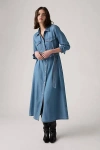 Levi's Quincey Long Sleeve Maxi Dress In Blue