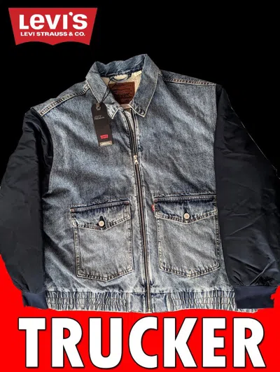 Pre-owned Levi's Rare Limited Edition Men's  Trucker Sherpa Jacket Retro Vintage Denim In Blue