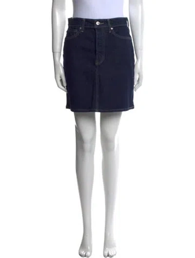 Pre-owned Levi's Raw-edge Trim Mini Skirt In Blue
