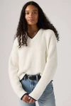 Levi's Reese V Neck Sweater In White
