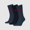 Levi's Regular Cut Batwing Socks 3 Pack In Blue