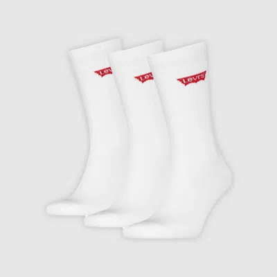 Levi's Regular Cut Batwing Sport Socks 3 Pack In White