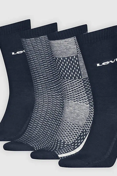 Levi's Regular Cut Soundtrack Giftbox Socks 4 Pack In Blue