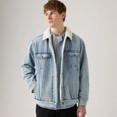 Levi's Relaxed Fit Sherpa Trucker Jacket In Blue