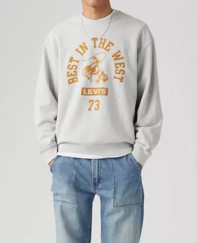 Levi's Relaxed Graphic Crew Gym Boxtab Sweatshirt In Light Grey In Gray