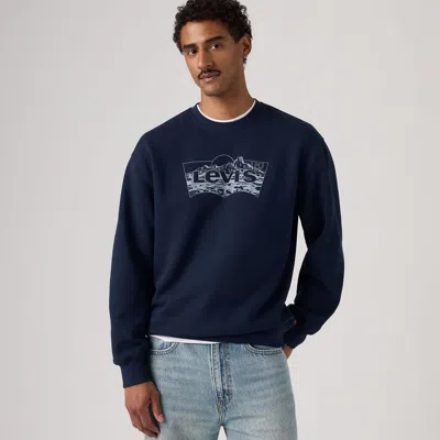 Levi's Relaxed Graphic Crewneck Sweatshirt In Blue