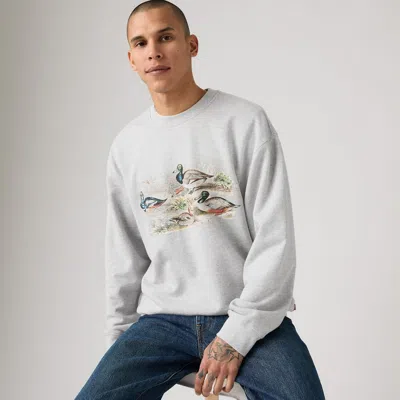 Levi's Relaxed Graphic Crewneck Sweatshirt In Gray