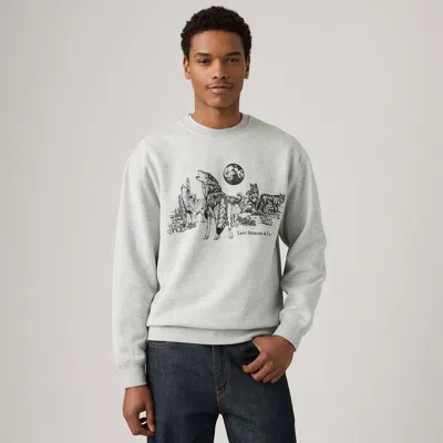 Levi's Relaxed Graphic Crewneck Sweatshirt In Gray