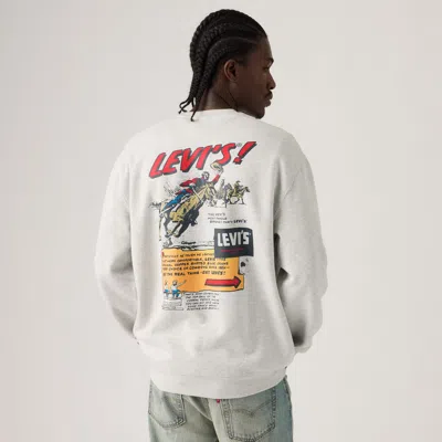 Levi's Relaxed Graphic Crewneck Sweatshirt In Gray