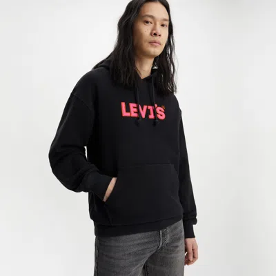 Levi's Relaxed Graphic Hoodie Sweatshirt In Black