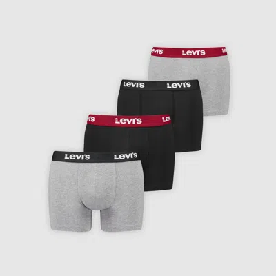 Levi's Repeat Logo Boxer Brief 4 Pack In Black