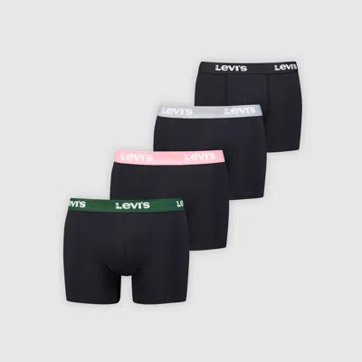 Levi's Repeat Logo Boxer Brief 4 Pack In Black