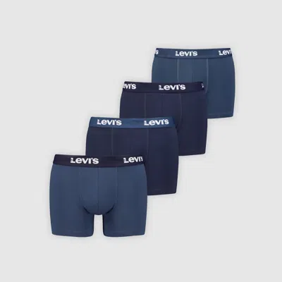 Levi's Repeat Logo Boxer Brief 4 Pack In Blue