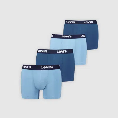 Levi's Repeat Logo Boxer Brief 4 Pack In Blue
