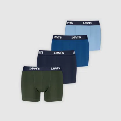 Levi's Repeat Logo Boxer Brief 4 Pack In Blue