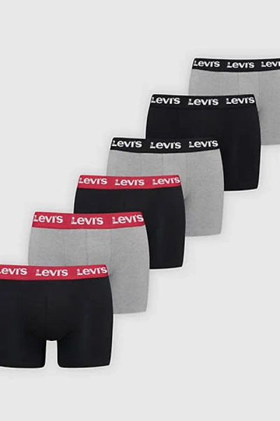 Levi's Repeat Logo Boxer Briefs 6 Pack In Black