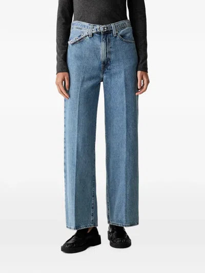 Levi's Ribcage Belted Wide-leg Jeans In Blue