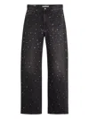 Levi's Ribcage Crystal-embellished Jeans In Black