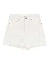 Levi's White Cotton Polyester Elastane Shorts In White
