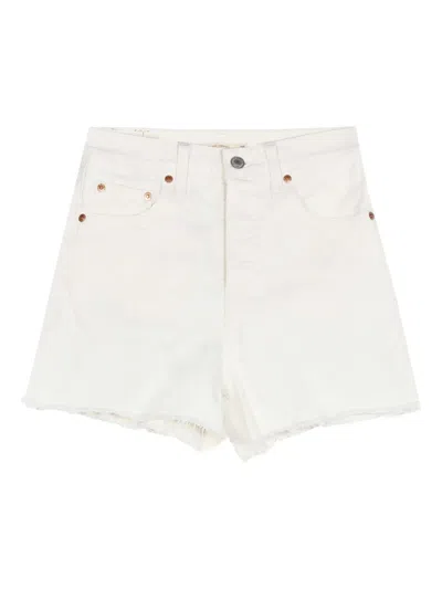 Levi's Ribcage Denim Shorts In White