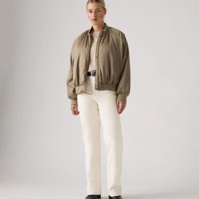 Levi's Ribcage Full Length Corduroy Pants In White