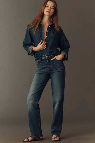 Levi's Ribcage High-rise Straight-leg Jeans In Blue