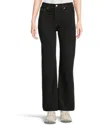 Levi's Ribcage Jeans Women's Rosie Posie Denim Dark Wash Wide Leg Ddr124 In Black