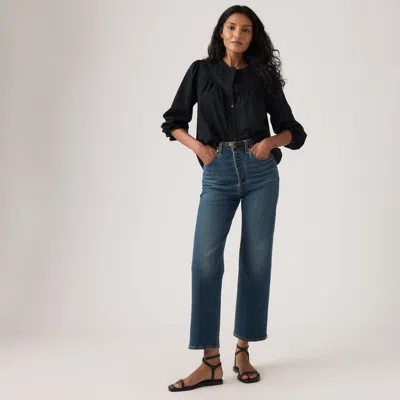 Levi's Ribcage Straight Ankle Jeans In Blue