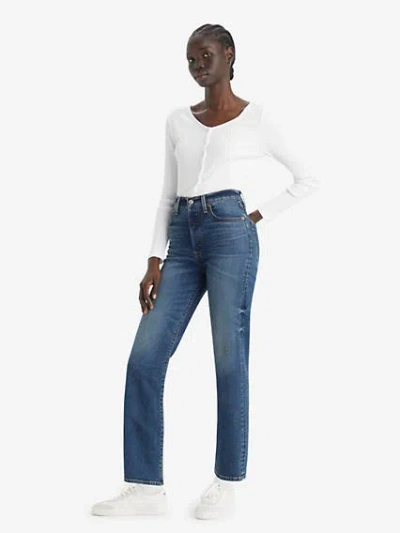 Levi's Ribcage Straight Ankle Jeans In Blue