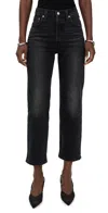 Levi's Ribcage Straight Ankle Jeans Loom About In Black