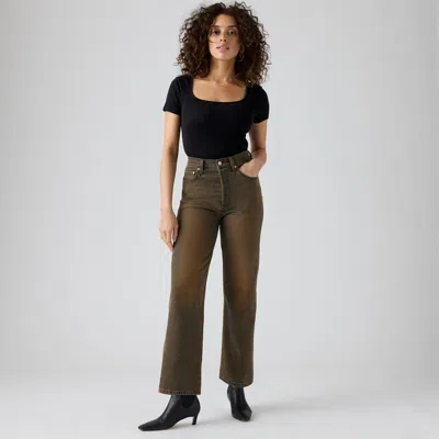 Levi's Ribcage Straight Ankle Women's Jeans 34x27 In Brown