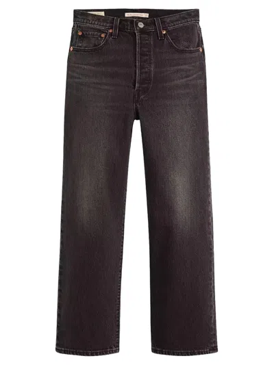 Levi's Ribcage Straight Jeans Aus Anthrazitgrauem Denim Levis In Brown