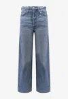 Levi's Ribcage Straight Ankle Stretch Denim Jeans In Blue
