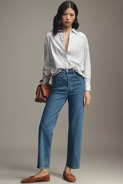 Levi's Ribcage Super High-rise Straight-leg Ankle Jeans In Blue