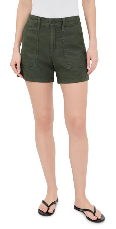 Levi's Ribcage Utility Shorts Slubbed Deep Depths In Green