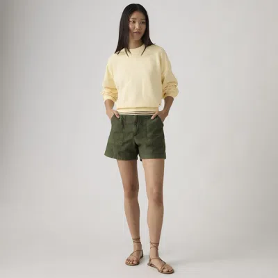 Levi's Ribcage Utility Women's Short 34 In Green