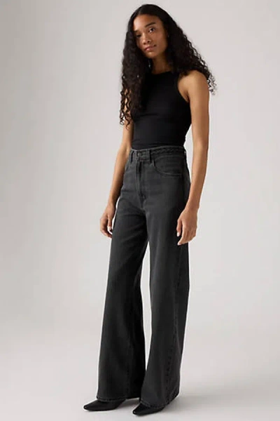 Levi's Ribcage Wide Leg Braided Jeans In Gray