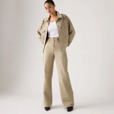 Levi's Ribcage Wide Leg Jeans In Neutral