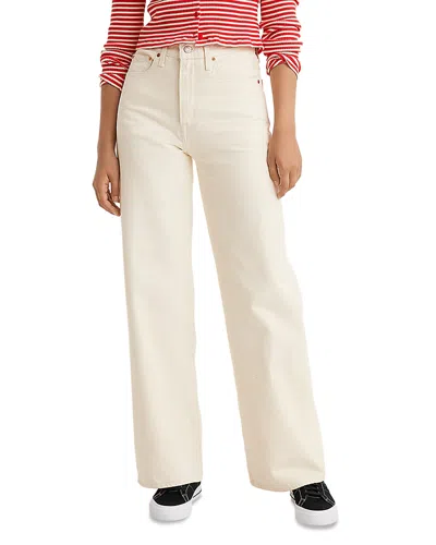 Levi's Ribcage Wide Leg Jeans In Barely Freezing In White
