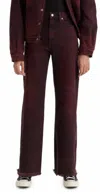 Levi's Ribcage Wide Leg Jeans In Cherry Cordial In Burgundy