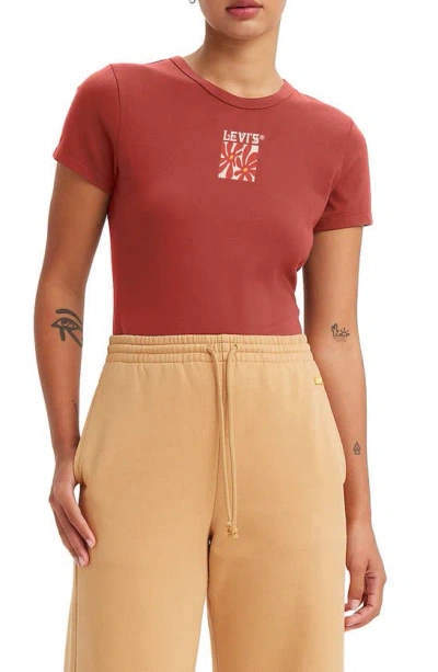 Levi's® Rickie Cotton Graphic T-shirt In Graphic Daisy Burnt Sienna