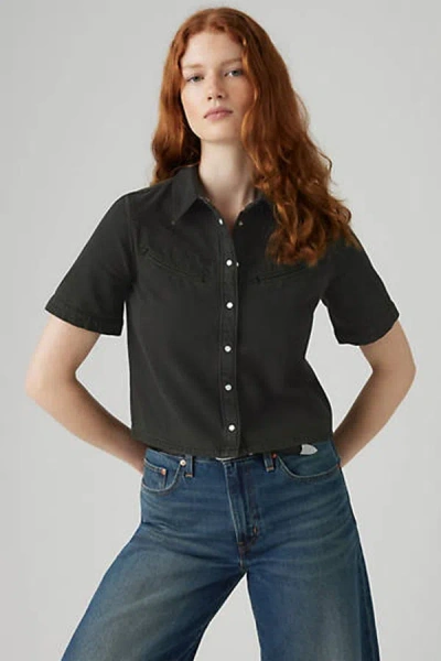 Levi's Rinoa Short Sleeve Denim Shirt In Black