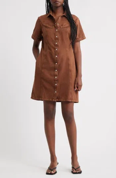 Levi's® Rinoa Short Sleeve Denim Shirtdress In Brown
