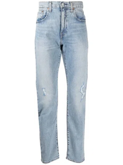 Levi's Ripped-detailing Straight-leg Jeans In Blau