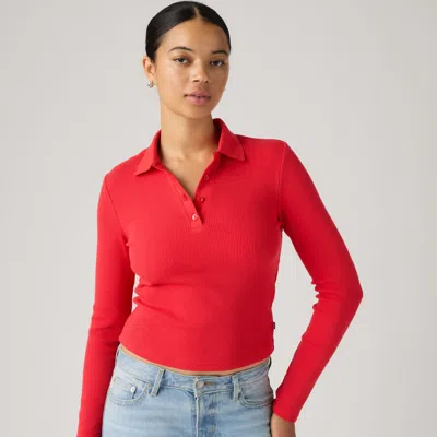 Levi's Rory Long Sleeve Polo In Red