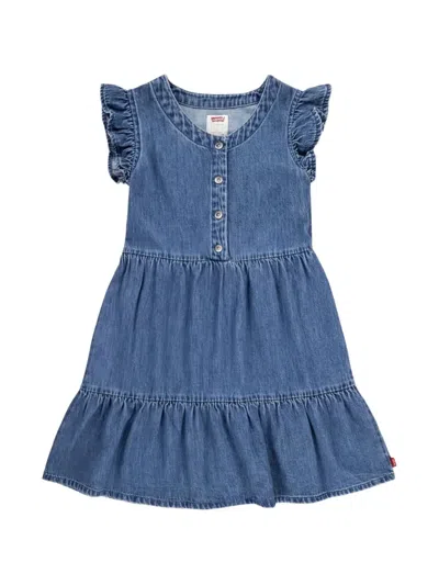 Levi's Kids' Ruffled Button Dress In Blue